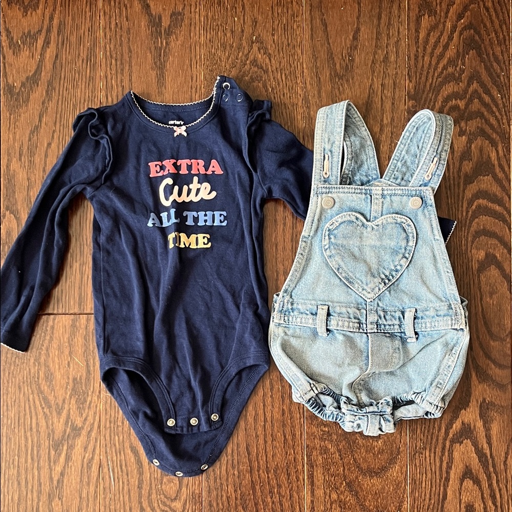 Old Navy Denim Overalls Toddler Girls
